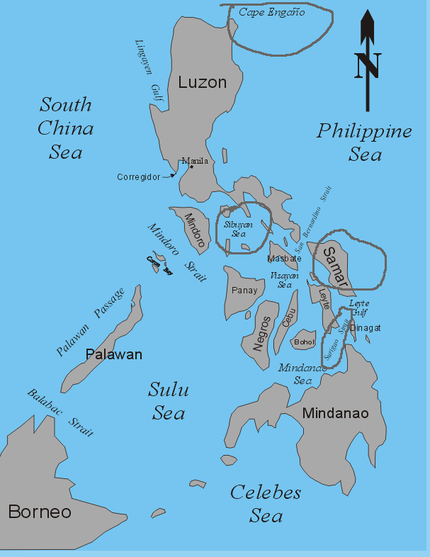 Leyte Gulf Battle Map